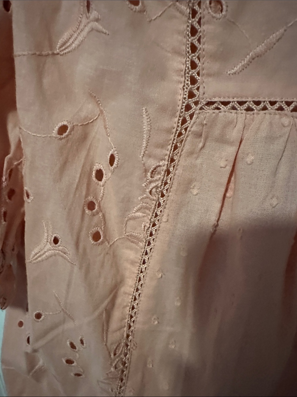 Universal Thread Peach Eyelet Midi Dress - Picture 4 of 5